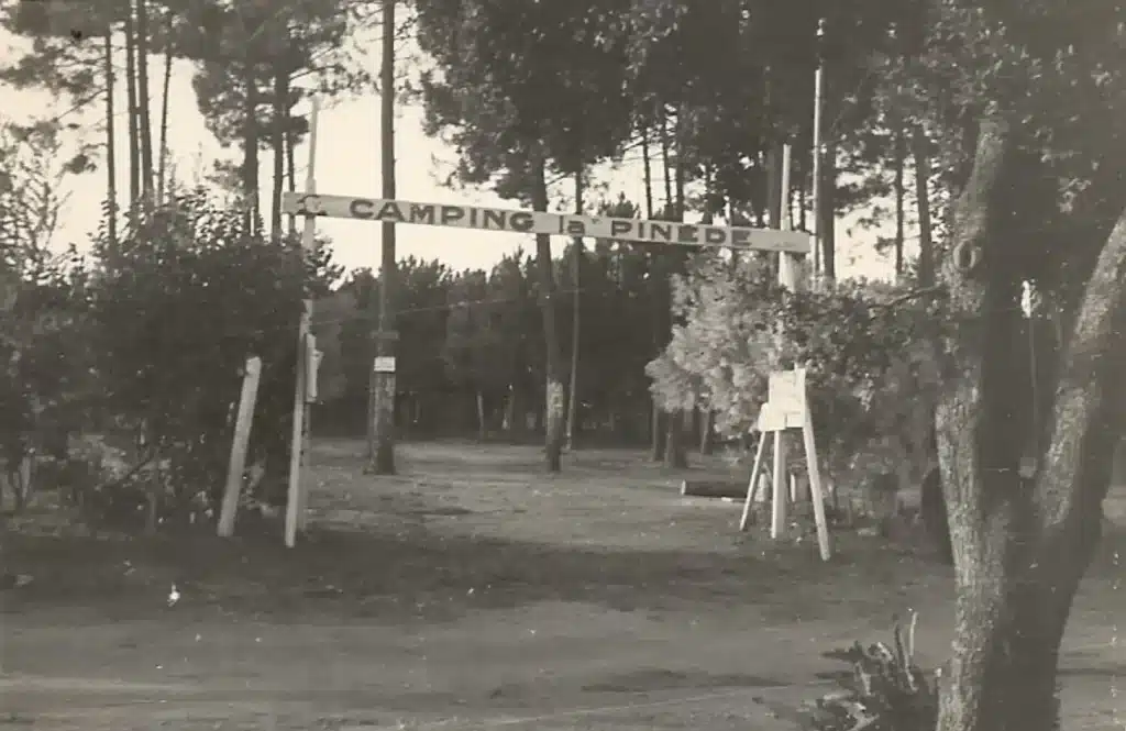 Entrée du camping La Pinède en forêt